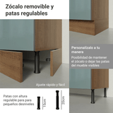 Cocina Integral 350 cm Marrón/Gris Lux Madesa 01