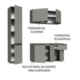 Cocina Compacta 160 cm Sin Patas Nice Gris 02