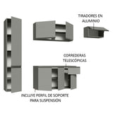 Cocina Integral 220 cm Sin Patas Nice Gris 02