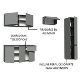 Cocina Integral 220 cm Sin Patas Nice Gris 04