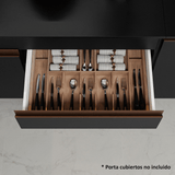Cocina Integral 190cm Negro/Marrón Reims Madesa 06
