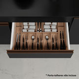 Cocina Compacta 190cm Negro/Marrón Reims 09