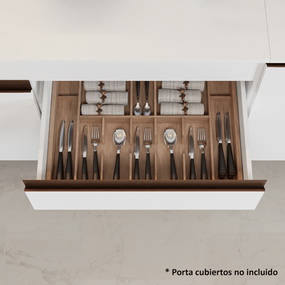 Kit 3 Gabinetes Bajos de Cocina 240 cm Blanco Reims Madesa