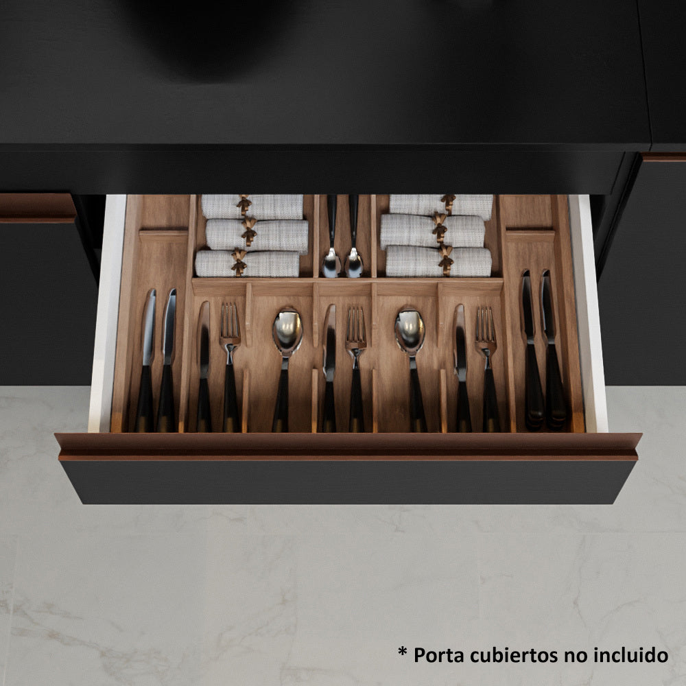 Cocina Integral 300cm Negro Reims Madesa 02