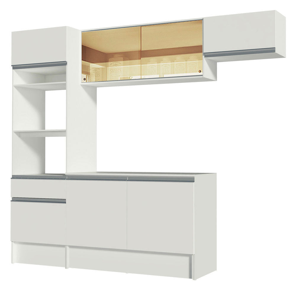 Cocina Integral 240 cm Con Mueble para Horno Blanco Topázio Madesa