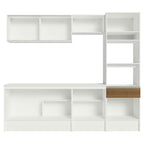 Cocina Integral 240 x 52 cm 8 Puertas 1 Cajón Con Mueble para Horno Blanco/Marrón Topázio Madesa 05