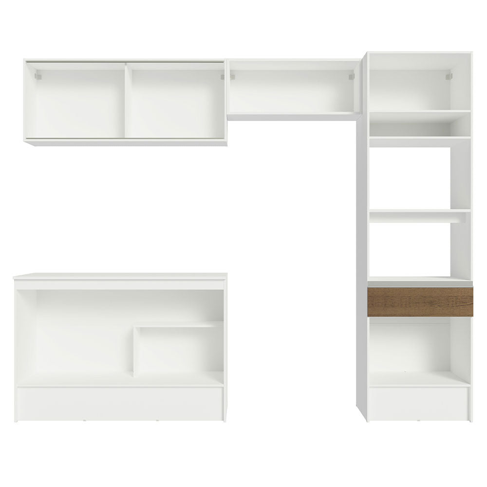 Cocina Integral 260cm Blanco/Marrón Topazio 01