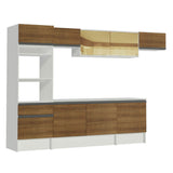 Cocina Integral 300cm Blanco/Marrón Diamante 02