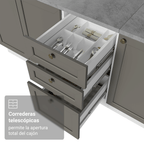 Cocina Compacta 120 cm Blanco/Gris Vik Madesa