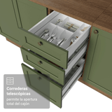 Cocina Integral 180 cm Marrón/Verde Vik Madesa 02