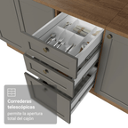 Cocina Compacta 180 cm Marrón/Gris Vik Madesa