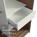 Conjunto de 2 Clósets 4 Puertas Corredizas con 4 Espejos Marrón/Blanco Tokio Madesa