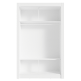 Conjunto de Recámara Individual con Clóset 2 Puertas con 1 Espejo y Cómoda Blanco Madesa
