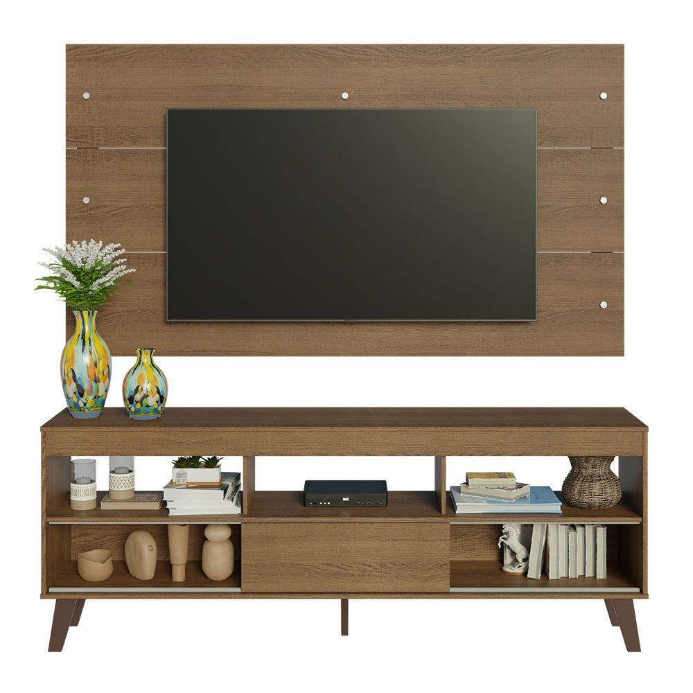 Mueble con Panel para TV hasta 65 Pulgadas con patas Marrón Texas Madesa