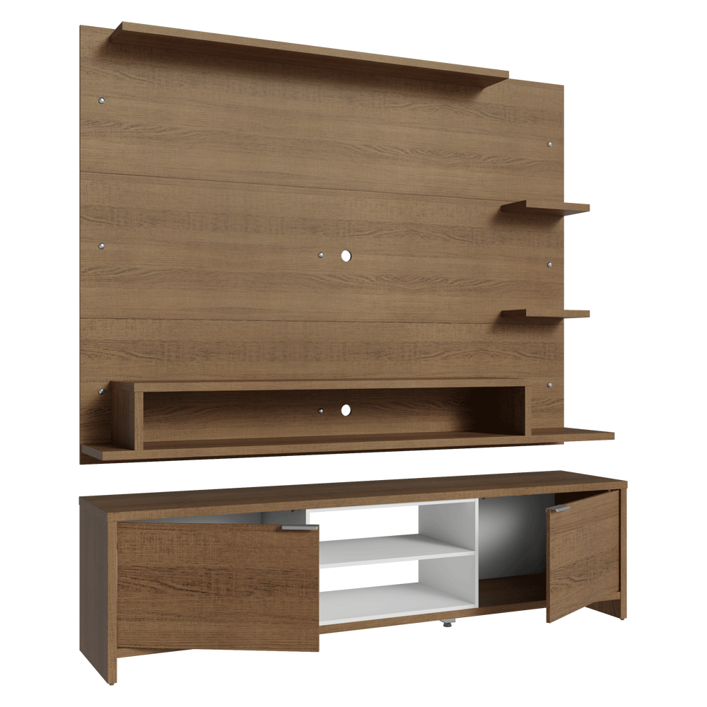 Mueble con Panel para TV hasta 60 Pulgadas 180 cm Marrón/Blanco Metz Madesa