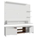 Mueble con Panel para TV hasta 60 Pulgadas 180 cm Blanco/Marrón Metz Madesa
