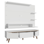 Kit Panel para TV hasta 60 Pulgadas y Rack 180 cm Blanco/Marrón Reims Madesa
