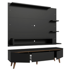 Kit Panel para TV hasta 60 Pulgadas y Rack 180 cm Negro/Marrón Reims Madesa