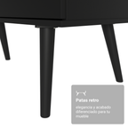 Escritorio Esquinero 302 cm 3 Cajones Negro Madesa