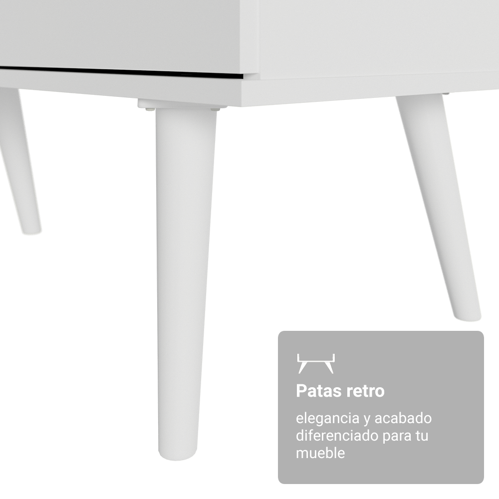Escritorio de Estudio Esquinero 3 Cajones Blanco/Marrón Lisboa Madesa