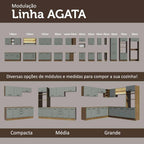 Gabinete Bajo Multiuso 80 cm 2 Puertas Marrón/Gris Agata Madesa