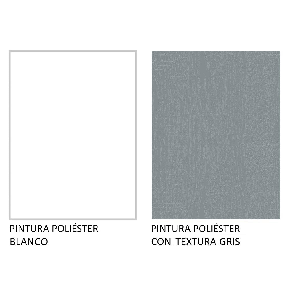 Kit con 2 Gabinetes Superiores 3 Puertas Blanco/Gris Agata