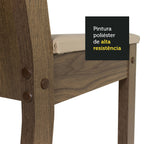 Conjunto de Comedor con Encimera Vidrio Circular 4 Sillas Marrón/Beige Paula Madesa