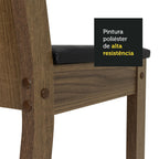 Conjunto de Comedor con Encimera Vidrio Circular 4 Sillas Marrón/Negro Paula Madesa