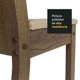 Juego de Comedor Encimera de Vidrio Circular 4 Sillas Marrón/Crema/Beige Madu
