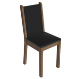 Juego de Comedor Mesa con Encimera de Vidrio 4 Sillas Negro/Marrón Martina