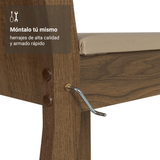 Juego de Comedor Mesa con Encimera de Vidrio 4 Sillas Marrón/Beige Camelia