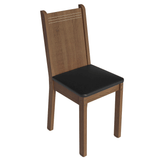 Juego de Comedor Mesa con Encimera de Vidrio 4 Sillas Negro/Marrón Camelia