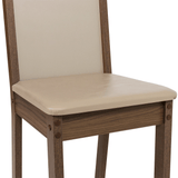 Juego de Comedor Mesa con Encimera de Vidrio 4 Sillas Marrón/Crema/Beige Viena