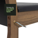 Conjunto Comedor Medelin Mesa Encimera de Madera con 6 Sillas Negro/Marrón/Sintético Negro