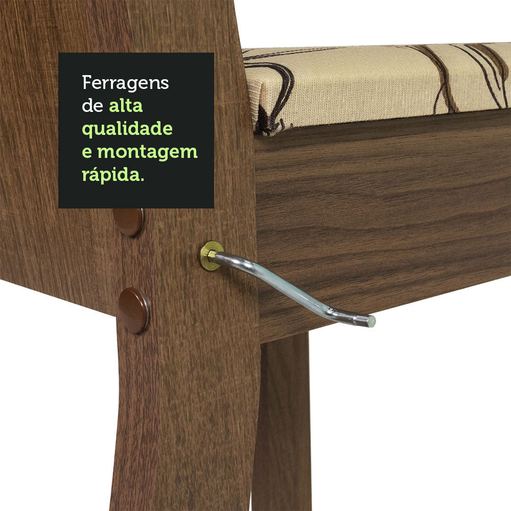 Conjunto de Comedor 6 Sillas Marrón/Lírio Sharon Madesa