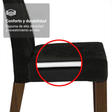 Juego de Comedor Mesa con Encimera de Vidrio 6 Sillas Marrón/Negro/Oxford Stéfani
