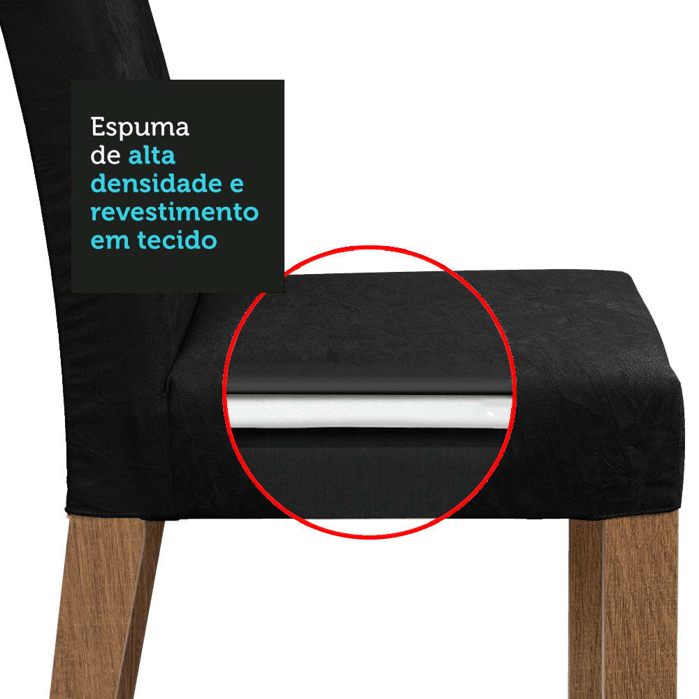 Conjunto de Comedor con Encimera Vidrio 6 Sillas Marrón/Negro/Oxford Valerie Madesa