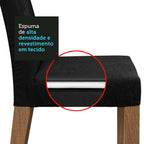 Conjunto de Comedor con Encimera Vidrio 6 Sillas Marrón/Negro/Oxford Valerie Madesa