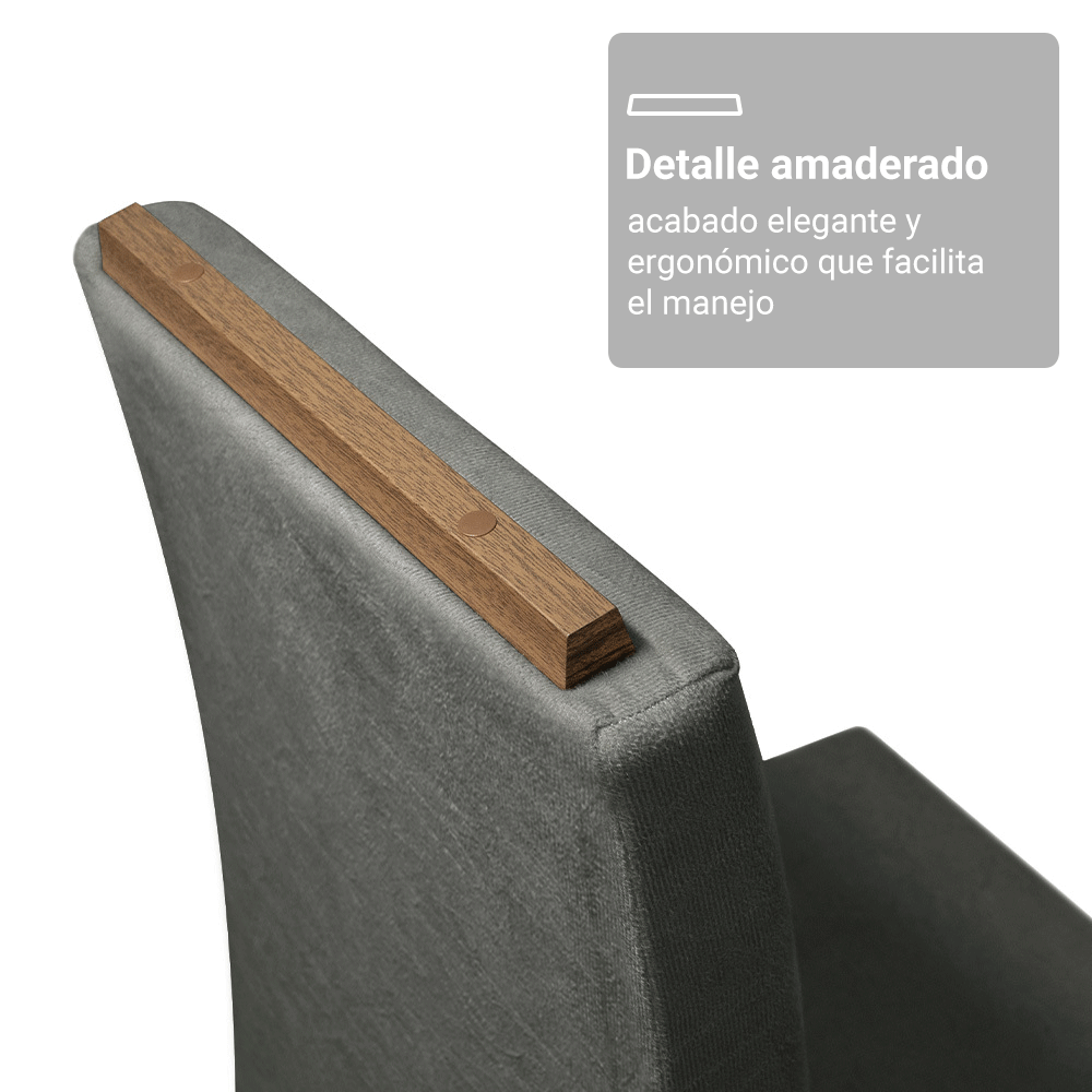 Conjunto de Comedor Encimera de Vidrio 6 Sillas Marrón/Silver Madrid Madesa