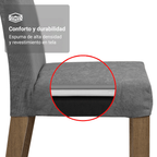 Conjunto de Comedor 6 Sillas Marrón/Negro/Silver Grasse Madesa