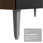 Aparador 105 cm 3 Puertas 1 Cajón Marrón/Negro Madesa