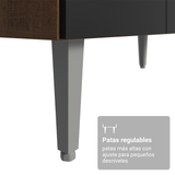 Credenza Bufetera 105cm 3 Puertas 1 Cajón Marrón/Negro