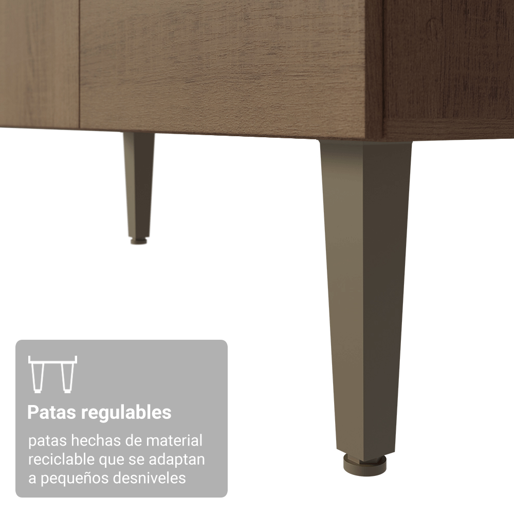 Kit Cocina Gabinete Bajo 3 Puertas 2 Cajones y Estante Despensero 5 Niveles Marrón/Negro