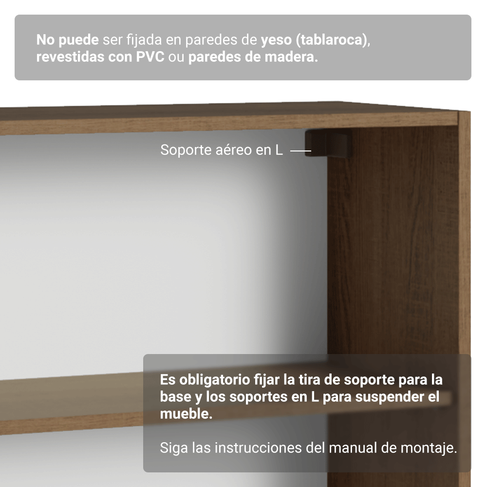 Aparador con Botellero 100cm 2 Puertas Marrón/Gris Vik Madesa 16