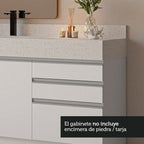 Gabinete para Baño 180cm 3 Puertas 3 Cajones Blanco Madesa