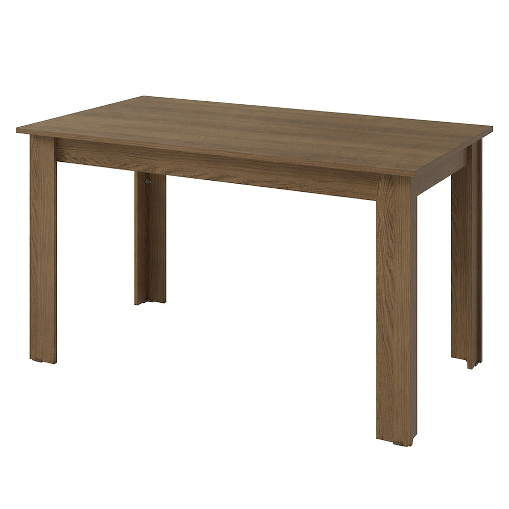 Juego de Comedor con Mesa de Madera y 4 Sillas Marrón/Crema con Tapizado en Tela Sintética Beige Madesa Bea