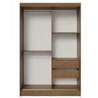 Clóset Soltero 119 cm 2 Puertas Corredizas Con 2 Espejos Marrón Luke Madesa