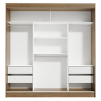 Clóset Matrimonial 180 cm 3 Puertas Corredizas Con 2 Espejos Marrón Reno Madesa