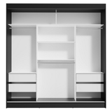 Clóset Matrimonial 3 Puertas Correderas con Espejo Negro/Marrón Reno