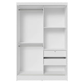 Clóset Soltero 2 Puertas Corredizas Espejo 2 Cajones Blanco Max